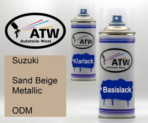 Suzuki, Sand Beige Metallic, ODM: 400ml Sprühdose + 400ml Klarlack - Set, von ATW Autoteile West.